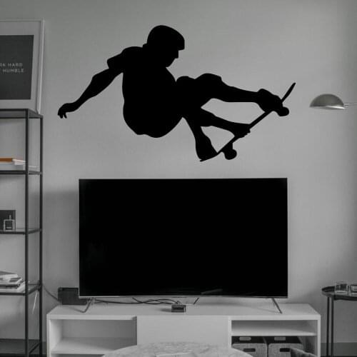 Vinyl Pro Skateboarder Sports Tricks Wall Art Decal Sticker For Home Living Decoration Removable A002795