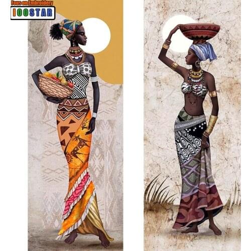 Needlework Diamond Painting African woman Diamond Embroidery full Square/Round Drill Rhinestone Mosaic Picture Home Decoration