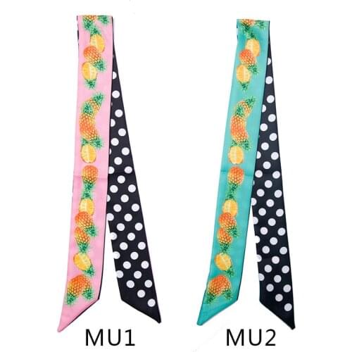 Explosion Double-sided Pineapple Models Dot Narrow Scarfs Diagonal Strip 5*100cm Small Scarves Twill Tied Bag Scarf Hair Band