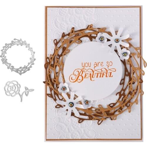 YaMinSanNiO Flower Crown Metal Cutting Dies Scrapbooking Techo Album Card Making DIY Embossing Cuts New Dies for 2020 Stencils