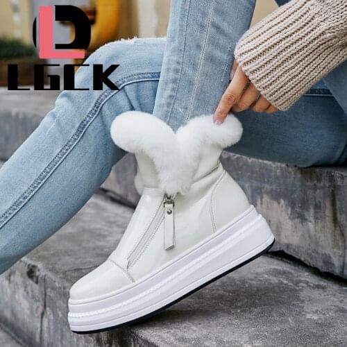 Plus Size 34-43 Zip Boots Women Shoes Winter New Genuine Leather Boots Women Military Casual Martin Boots Women Wool Snow Boots