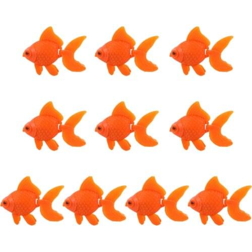 10 PCS Artificial Goldfish Plastic Durable Fake Goldfish for Fish Tank Aquarium