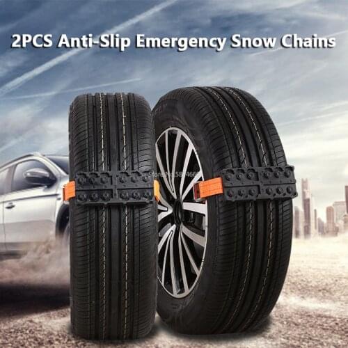 2PCS Tire Chain Strap Snow Chain Emergency Anti-Skid Automobile Belt for Outdoor Car SUV Universal Anti Skid Snow Chains Nylon
