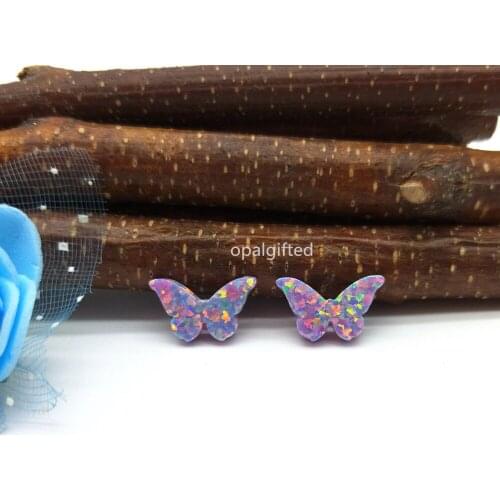 3pcs New Arived 8.6x14.1mm OP38 Good Fire Purple Opal Butterfly Beads Synthetic Opal Butterfly Beads for Jewelry Making