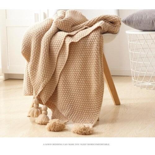 5 Cozy Chunky Knit Decorative Throw Blanket with Braided Fringe All-season for Sofa 51\" x 67\"