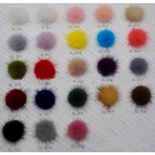 64pcs in a color 35mm Fur Craft pompon ball pom pom lovely pompoms for Hairpins hair barrettes ornament accessories GR101