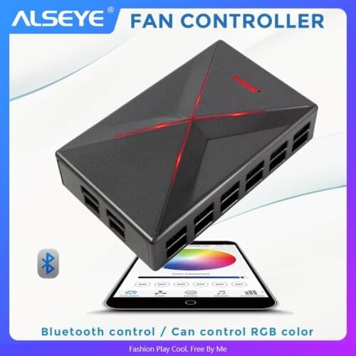 ALSEYE Fan Controller Bluetooth PC Cooling Fan Speed and RGB Control by Smart Phone APP 14 Channels Cooling System