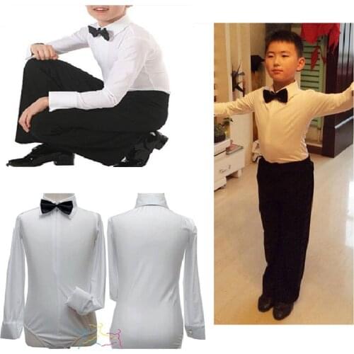 Ballroom shirts dancing clothes dance costumes for boys boy children latin child shirts white kids modern mens tango dancing