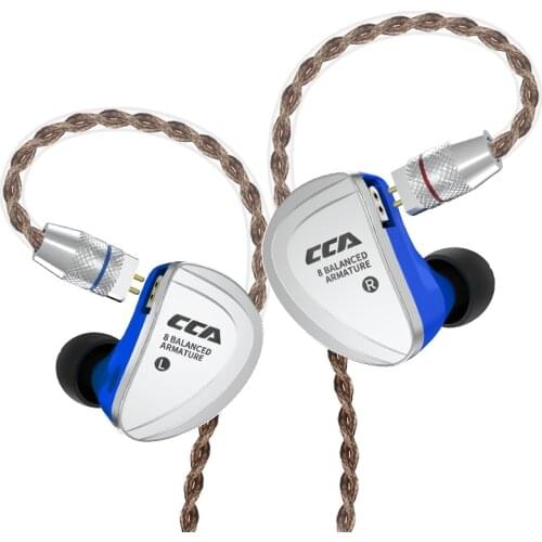 CCA C16 8BA Drive Units In Ear Earphone 8 Balanced Armature HIFI Monitoring Earphone Headset With Detachable Detach 2PIN Cable