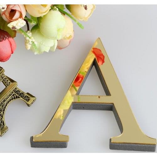 Home Decor Letras Decorativas 3D Black/Red/Gold/Silver Letters 10/15CM Mirror Name Letterting Wall Stickers For Home Decoration