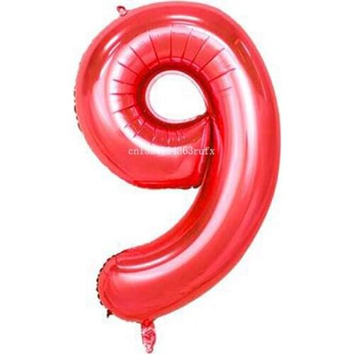 100pcs 40 inch Foil Balloons Red Number Helium Balloon Kids Birthday Party Decorations Anniversary Wedding Party Suppliers