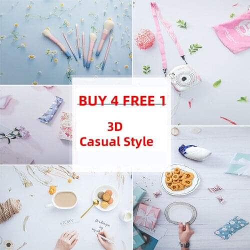 Studio Photo Background Marble Flowers Photophones for Photos Art Paper 57X87cm 2Sides Props for Photography Backdrops Birthday