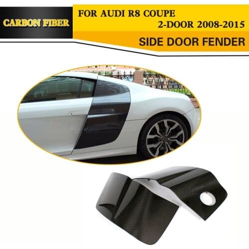 Carbon Fiber Racing Side Door Fenders Blade Panels Flares for Audi R8 V8 V10 2-Door 2008-2015 Car Styling 2PCS