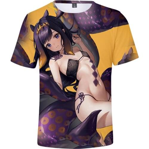 HOLOLIVE VTuber Ninomae Ina'nis 3D Printed Spring Summer Preppy Men/Women Street Clothes T-shirt Streetwear Kawaii style