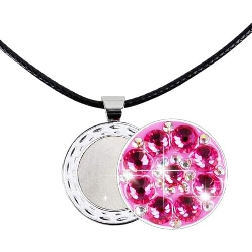 Kofull Crystal Golf Ball Marker with Golf Necklace for Ladies/Girls as Golf Gift and Golf Accessories 3 Colors for You Choose