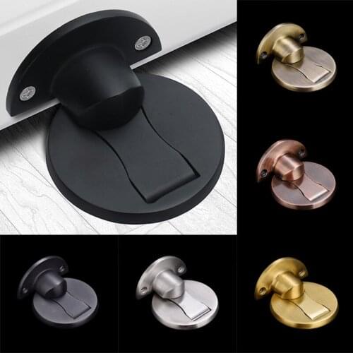 Magnetic Door Stops 304 Stainless Steel Door Stopper Hidden Door Holders Catch Floor Nail-free Doorstop Furniture Hardware