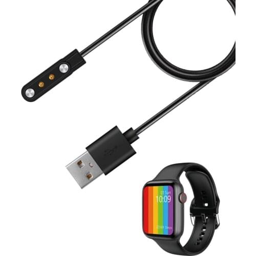 2pin 4mm Magnetic Smartwatch Dock Charger Adapter USB Charging Cable Cord for iWO W26 40MM 44MM Pro Smart Watch Accessories