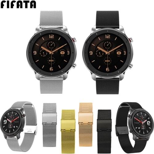 FIFATA Metal Wrist Strap For Amazfit GTR 2 Watch Band Bracelet For Huami Amazfit GTR 42mm 47mm Straps For Samsung Galaxy Watch 3