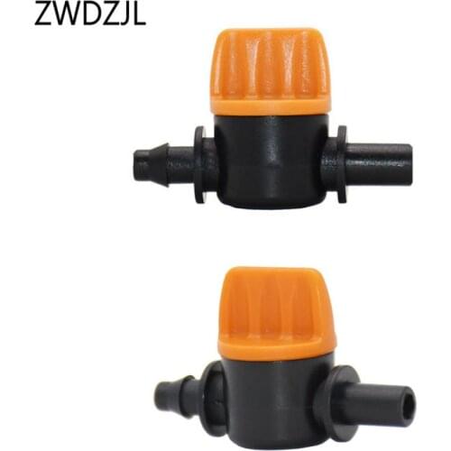 6mm to 1/4" Garden tap 6mm irrigation water valve anti drip Mini Valve 4/7 hose waterstop connectors barb Drip adapter 100pcs