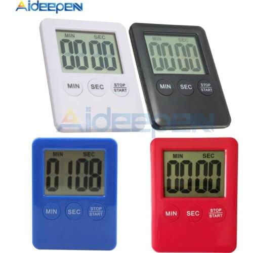 Mini Super Thin LCD Digital Screen Kitchen Timer Square Cooking Count Up Countdown Alarm Magnet Clock Kitchen Tools