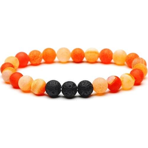 Fashion Chakra Bracelet Men Black Lava Healing Balance 8 mm Beads Leopard Print Natural Stone Bracelets For Women Yoga Jewelry