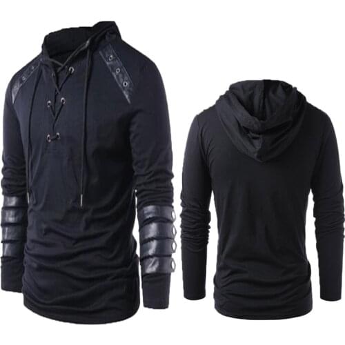 Men Medieval Renaissance Grooms Pirate Reenactment Larp Costume Lacing Up Shirt Bandage Top Middle Age Clothing For Adult 2XL