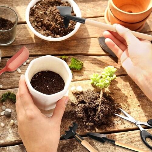 13PCS Mini Garden Planting Tool Set Weeding Digging Transplant Miniature Fairy Cactus Bonsai Planting Gardening Hand Tools