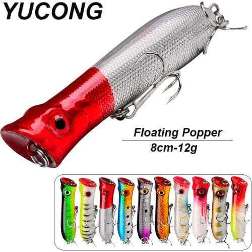 YUCONG 5/10Pcs Fishing Lure Kits-Popper Wobbler Hard Floating Baits for Pike Carp Artificial Fishing Baits Set Isca Poper Japan