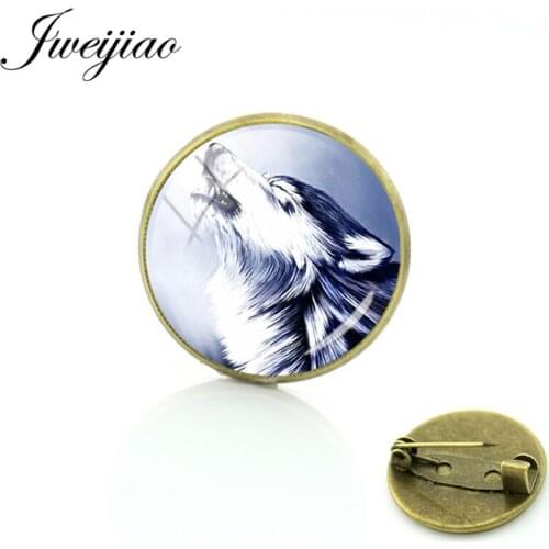 JWEIJIAO 2018 New Arrival Wild Animal Wolf Brooch Pin Badge For Men Women Clothes Hat Backpack Decoration FQ256