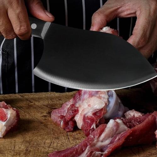 New Chinese Small Kitchen Knife Peach-Shaped Stainless Steel Black Blade Slicing Meat Cleaver Knife Kitchen Chopper Chef Knife
