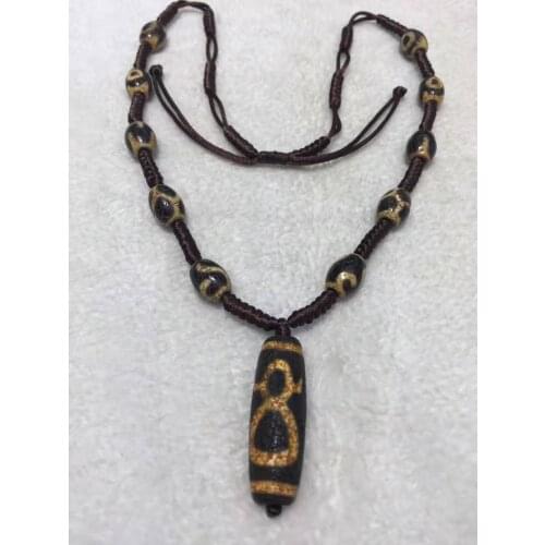 Natural Agate Dzi Loose Beads Handmade Necklace Sweater Chain Bracelet Tibetan Jewelry Retro Man Woman Pulseiras Colla