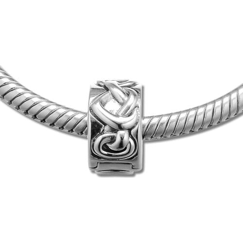 Fits for Pandora Beads Bracelets Knotted Heart Clip Charms 100% 925 Sterling Silver Jewelry Free Shipping