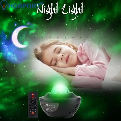 Starry Sky Projector Galaxy Light Bluetooth Music Player Night Light Ocean Voice Control LED Lamp Kid Gift Bedroom Table Lamp