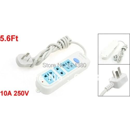 QL-G12 1.7M 5.6Ft Cable AC 250V 10A Three 3 Outlet AU EU UK US Multi Type Sockets Power Strip Bar