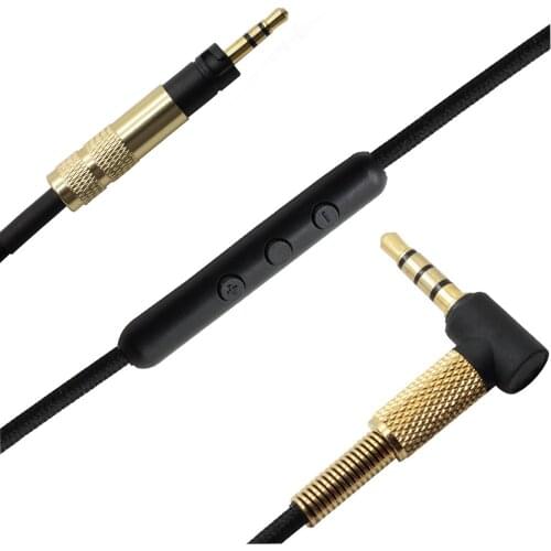 Replacement Braided OFC Aux Cable Extension Cord for Sennheiser HD4.40 HD 4.40 BT HD4.50 HD 4.50 BTNC HD4.30i HD4.30G Headphones