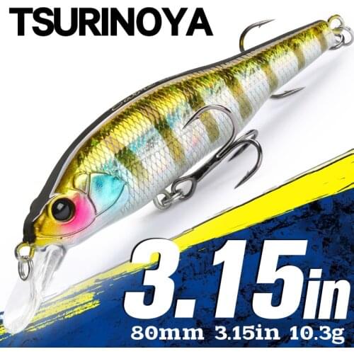 TSURINOYA 3.15in 80SP Suspend Minnow SABIE 80mm 10.3g Artificial Bass Pike Hard Baits Shiner Shad Fishing Lure Jerkbait