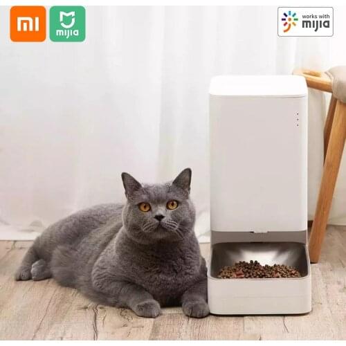 Xiaomi Xiaowan Smart Pet Feeder Cat Dog Remote Voice Control Automatic Feeding Bowl Machine Regular Quantitative With Mijia App