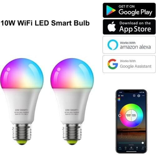 WiFi E27 LED Smart Light Bulb Colour Changing Lamp Voice Control Alexa Google Home Assistant APP Remote Control Magical Bulb