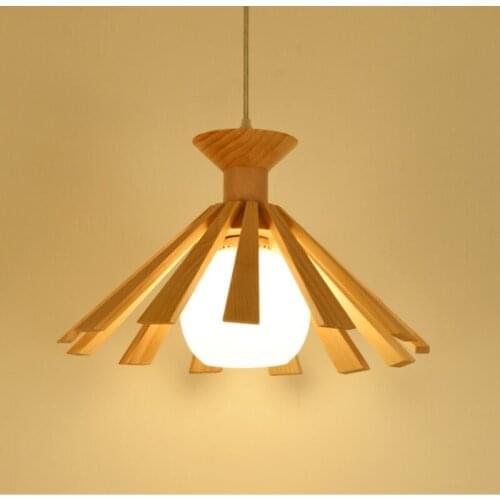 Vintage Pendant Lights L27 Wood Hanging Lamp For Bedroom Dining Room Bar Decor Nordic Home Loft Lamp Luminaire Suspension Lamp