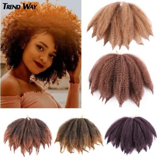 Braids Hair Afro Kinky Bulk Afro Curly Synthetic Hair Short 8inch Crochet Braiding Hair Extensions For American African Women