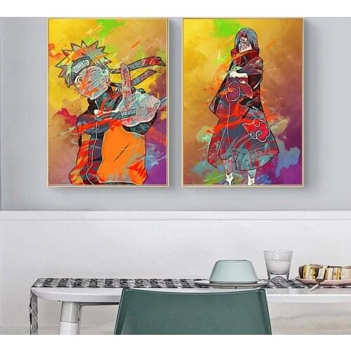 Japanese Anime Graffiti Naruto Painting on Canvas Naruto and Sasuke Wall Art Print Posters Nordic Picture for Living Room Decor