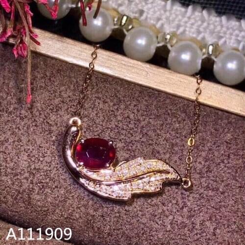 KJJEAXCMY boutique jewelry 925 sterling silver inlaid Natural ruby necklace Womens pendant supports inspection beautiful
