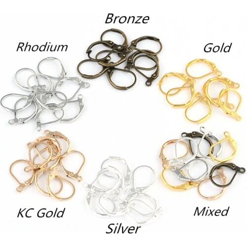 20pcs Stainless Steel French Earring Hooks Clasps Settings Base Settings for DIY Earrings Ear Jewelry Accessories Components