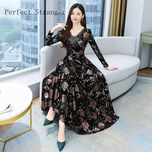 2020 Autumn New Arrival Plus Size High Quality Elegant Round Collar Plaid Printed Woman Chiffon Long Dress