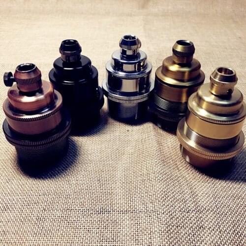 Gold Antique Lights Sockets Retro Edison Bulb Holder Lamp Base E27 Screw Bulbs Base Aluminum Light Socket Industrial Fitting