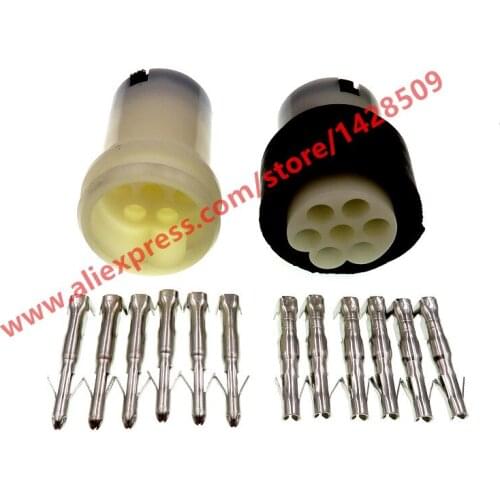 10 Sets 6 Pin Auto Round Wire Connector Female Male Waterproof Electrical Cable Plugs
