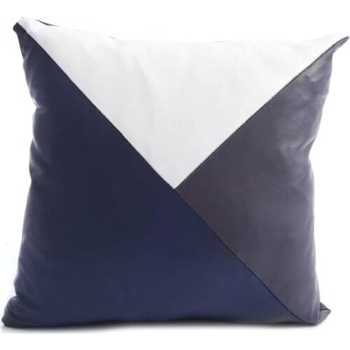 100% real leather comfortable and soft square pillow hotel home living room bedroom sofa car seat decorative ornament pillow