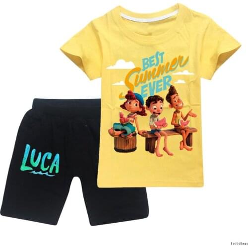 2021 Boys Clothes Sets Summer Cotton Kids Baby movie Luca T Shirt Shorts Girls Outfit teens Sport Suit Children Clothing 2-16Y