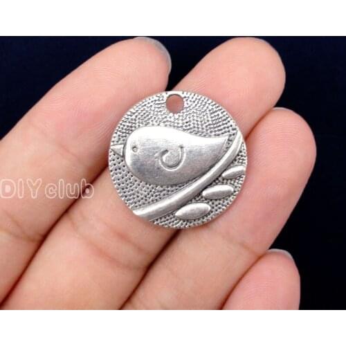 30pcs-Antique Tibetan Silver Bird Charms Pendant,DIY Supplies 24mm