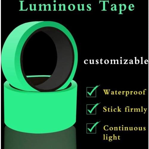 Length 1M Luminous Five Widths Home Car Reflective Adhesive Green Emergency Lines Luminous Tape Warning Tape